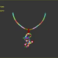 Elegant Gold Necklace Featuring Sparkling Pendant And Delicate Thin Chain Design 3d model