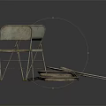 Rustic Metal Frame Leisure Chairs Featuring Folded And Stacked Vintage Design