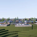Modern Luxury Resort With Open Terraces Swimming Pools And Lush Trees