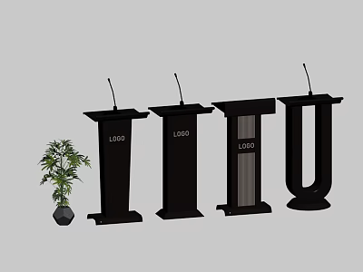 Functional Black Desks With Logo And Various Modern Stylish Designs 3d model