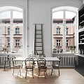 Modern Restaurant Interior Design With Open Kitchen And Comfortable Dining Area