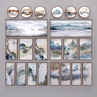 New Chinese Landscape Painting 3d model