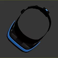 Blue And Black VR Headset With Modern Sleek Design For Computer Tech 3d model