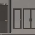 POLIFORM Modern Interior Double Doors With Wooden Frame And Glass Panel Design