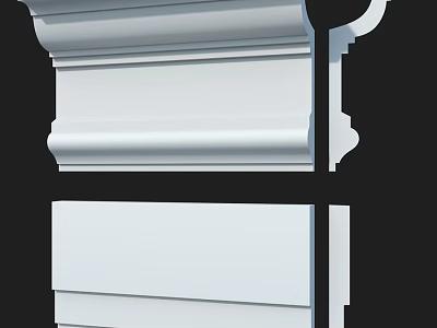 Elegant Architectural Component With Intricate White Molding For Interior Decoration 3d model