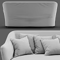 Modern Sectional Sofa With Plush Pillows And Upholstered Fabric Design 3d model