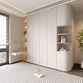 Modern White Wardrobe Interior Design With Built in Shelves And Minimalist Storage Style