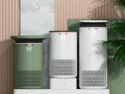 Modern Daily Use Air Purifiers With Different Colors And Digital Display 68 3d model