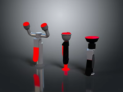 Assorted Colorful Hardware Tools With Red Silver Black Metal Components 3d model