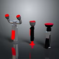 Assorted Colorful Hardware Tools With Red Silver Black Metal Components