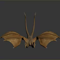 Mythical Fantasy Character Three Headed Dragon With Spread Wings And Golden Scales
