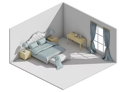 Modern Double Bed 3d model Modern Double Bed 3d model