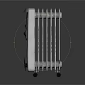 Portable Electric Radiator With Mobile Wheels Thermostat Control And Silver Finish Design