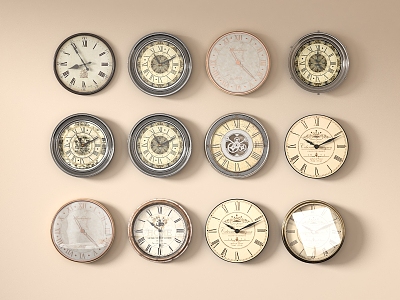 American clock wall clock 3d model