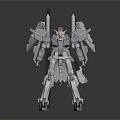 White Sci Fi Mecha Model With Detailed Mechanical Armor Parts And Weapon