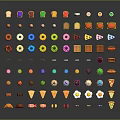 Colorful Everyday Life Supplies Icons Collection With Various Shapes And Designs