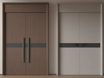 Modern double-door swing door entry door security door top-to-top opposite door 3d model