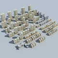 Dense Arrangement of Residential Buildings With Various Heights and Architectural Styles