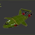 Green Space Shuttle Model With Yellow Stripes Red Rocket Boosters And Front Logo