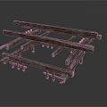 Rustic Wooden Furniture Frame Structure With Crossed Planks And Support Legs