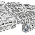 Complex Mechanical Structure With Detailed Sci Fi Design And Intricate Components