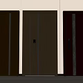Three Dark Brown Security Doors With Textured Panels And Modern Handles 3d model
