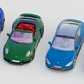 Colorful Sports Car Models Collection With Blue Green And Orange Designs