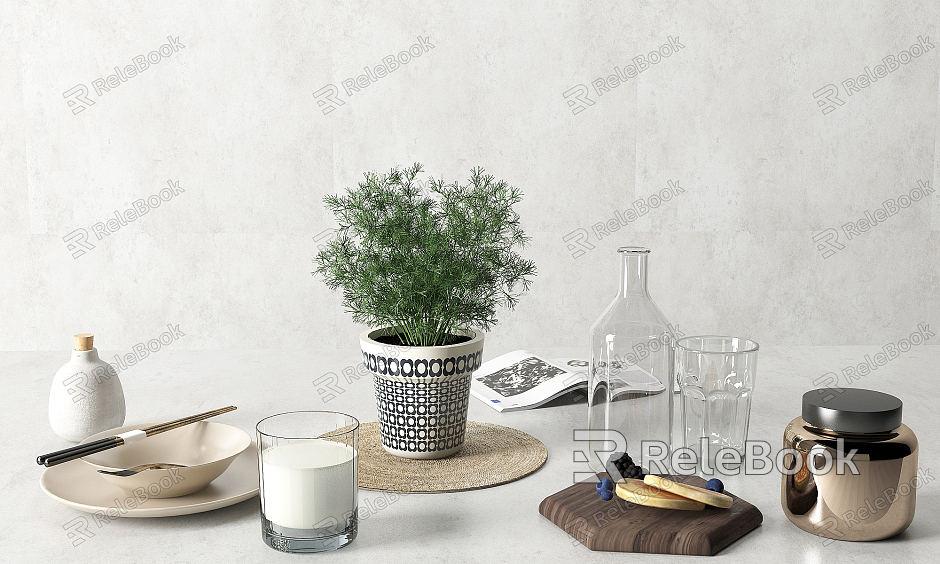 Modern Tableware Flowerpot Tableware model