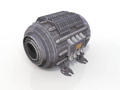 Industrial Mechanical Equipment With Metal Casing Heat Sink Structure And Support Brackets 3d model