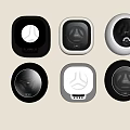 Various Modern Washing Machines With Black And White Designs On