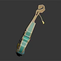 Turquoise Musical Instrument With Golden Decorations And Artistic Painting Supplies Design