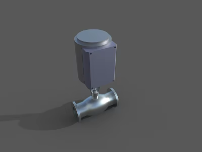 Industrial Electric Valve With Actuator And Stainless Steel Body For Industrial Control 3d model