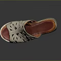 Stylish Women's Perforated Platform Slippers with Golden Sole and Red Insole