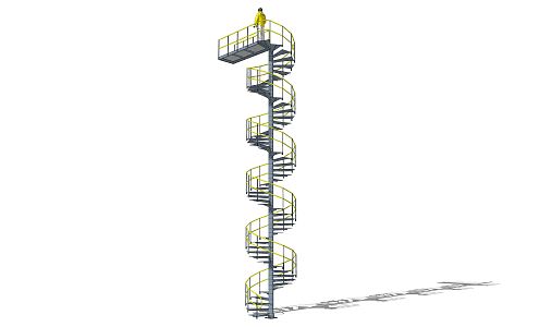 modern revolving staircase 3d model