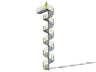 modern revolving staircase 3d model