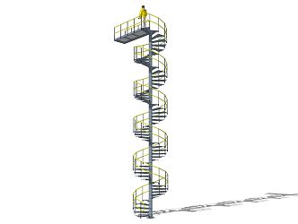 modern revolving staircase 3d model