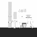 Modern Handicap Accessible Bathroom Toilet With Sink Mirror And Toilet Paper Holder