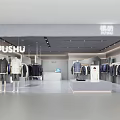 PUSHU Modern Clothing Store With Hanging Apparel Mannequins And Display Area