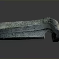 Modern Abstract Sculpture Carving Featuring Textured Metallic Surface And Curved Shape