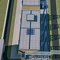 Industrial Factory Building With Metal Roof Ventilation Equipment And Steel Support Structures