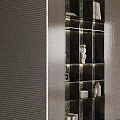 Modern Decorative Cabinet With Marble Texture Multi Layer Design And Decorative Items Books Sculptures Vases