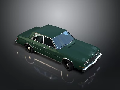 Green Classic Sedan With Sleek Body Chrome Accents And Black Wheels 3d model