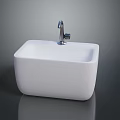 Stainless Steel Modern Hardware Tools Faucet with White Bathroom Basin and Sleek Design