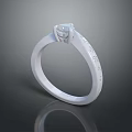 Elegant Silver Ring With Diamond Center And Engraved Band Design
