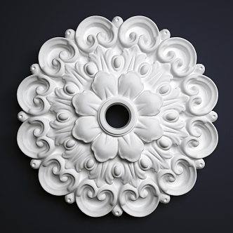 European-style lamp top flower 3d model