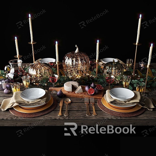 Modern Tableware Dining Table model