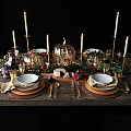 Modern Tableware Dining Table 3d model