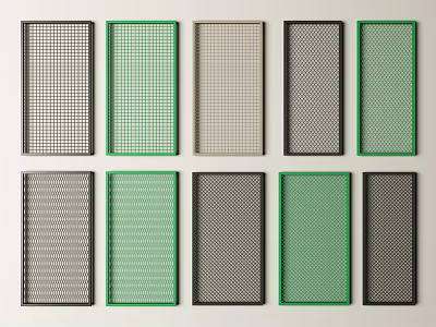Modern Room Dividers With Various Grid Patterns And Colorful Frames For Home Decor 3d model