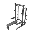 Multifunctional Power Rack With Adjustable J-Hooks And Weight Plate Storage Sturdy Metal Frame