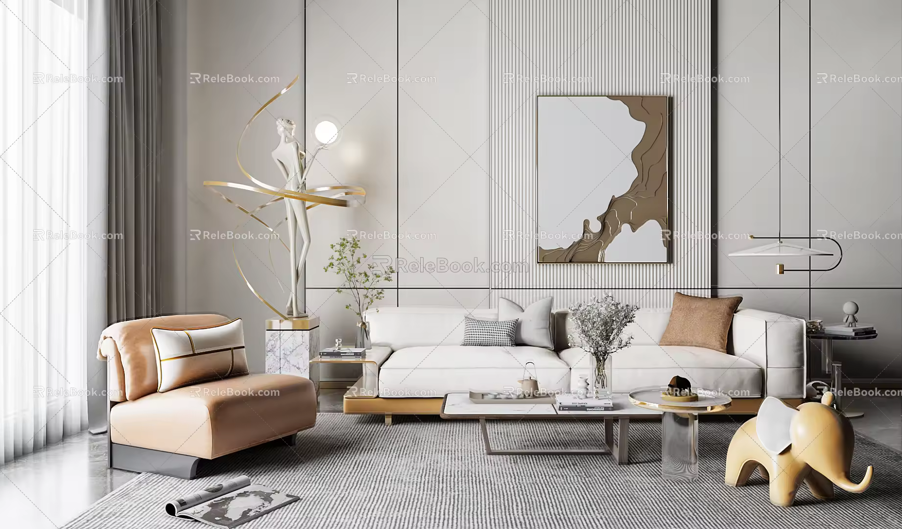 Modern Sofa Coffee Table Combination Sofa Coffee Table 3d model